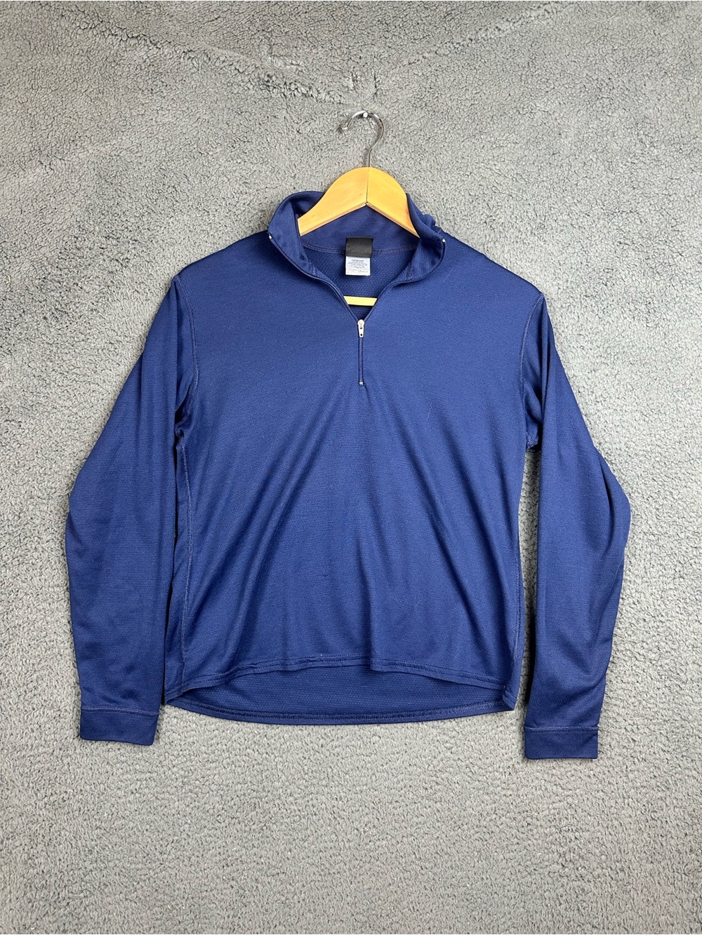 Patagonia Capilene Mens Small Navy Blue Quarter Zip Pullover Base Layer USA Made